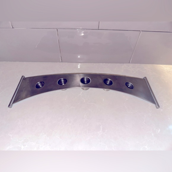 PartyLite Studio Taper Holder Brushed Stainless Steel Holds 5 Candles P7719 - Picture 2 of 5